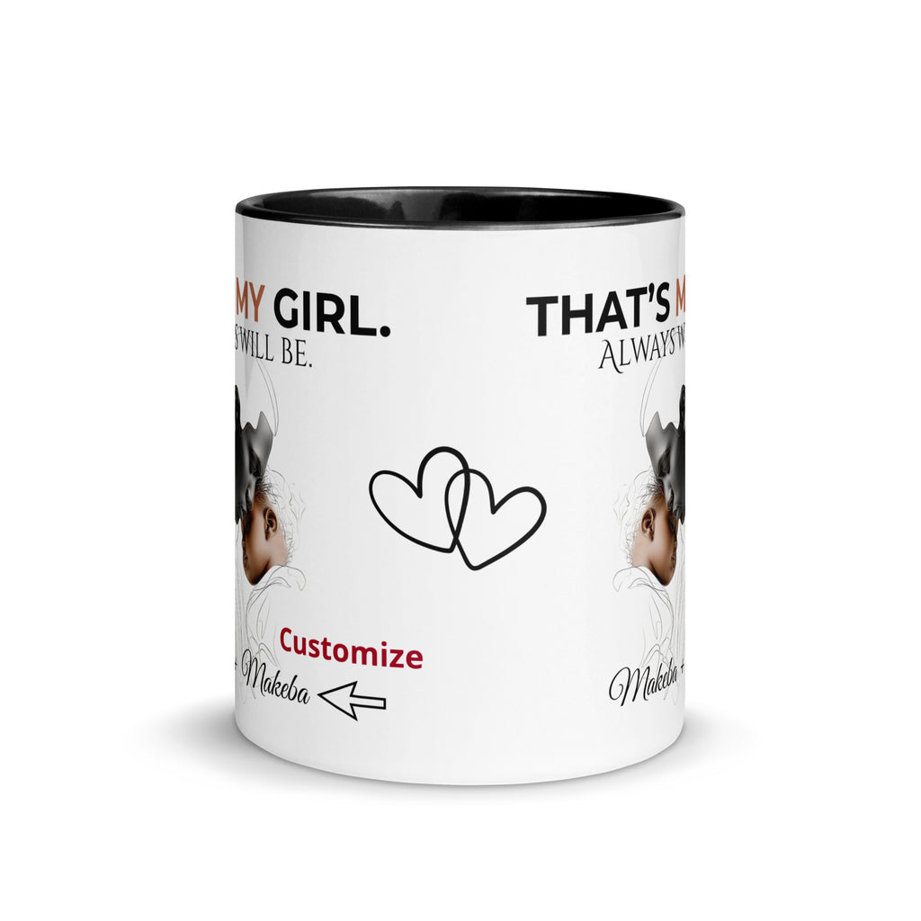Dadisms 'My Girl' Line Duo Mug I (Color Block)-personalized with daughter’s name-Love & Fealty-Black-11 oz-Love and Fealty