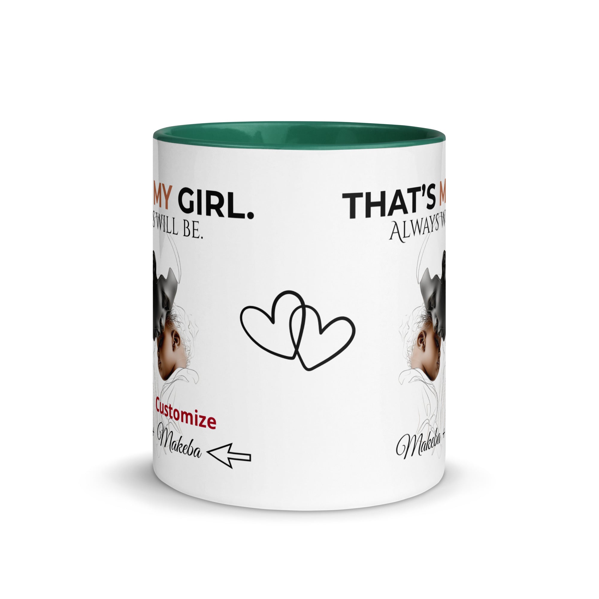 Dadisms 'My Girl' Line Duo Mug I (Color Block)-personalized with daughter’s name-Love & Fealty-Black-11 oz-Love and Fealty