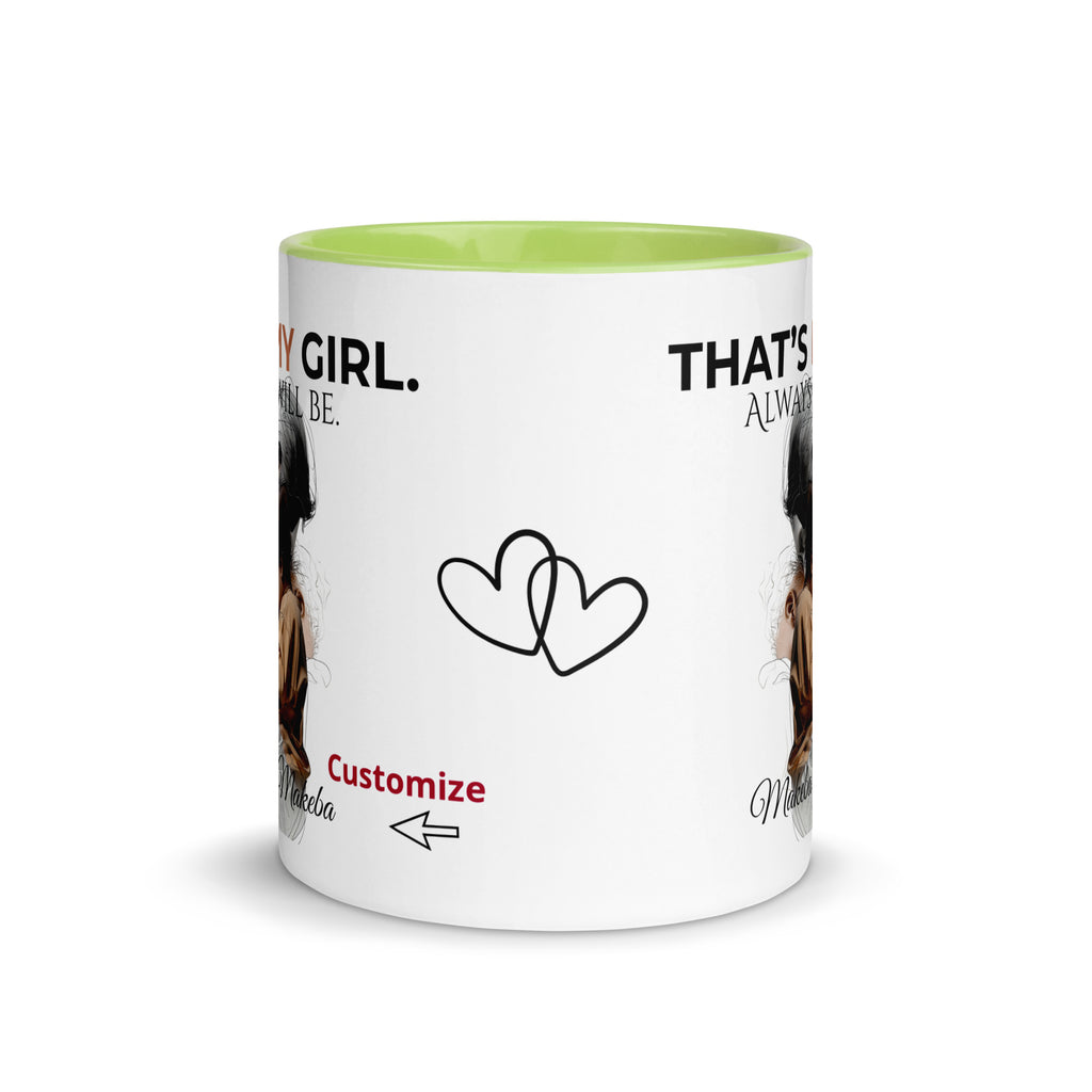 Dadisms 'My Girl' Line Duo Mug II (Color Block)-personalized with daughter’s name-Love & Fealty-Black-11 oz-Love and Fealty
