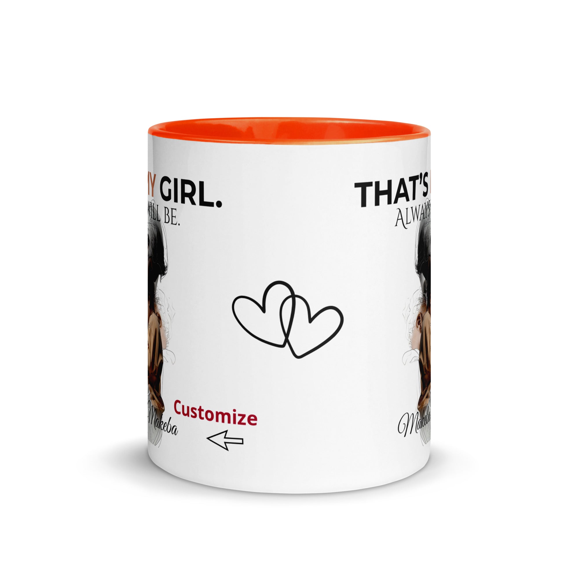 Dadisms 'My Girl' Line Duo Mug II (Color Block)-personalized with daughter’s name-Love & Fealty-Black-11 oz-Love and Fealty