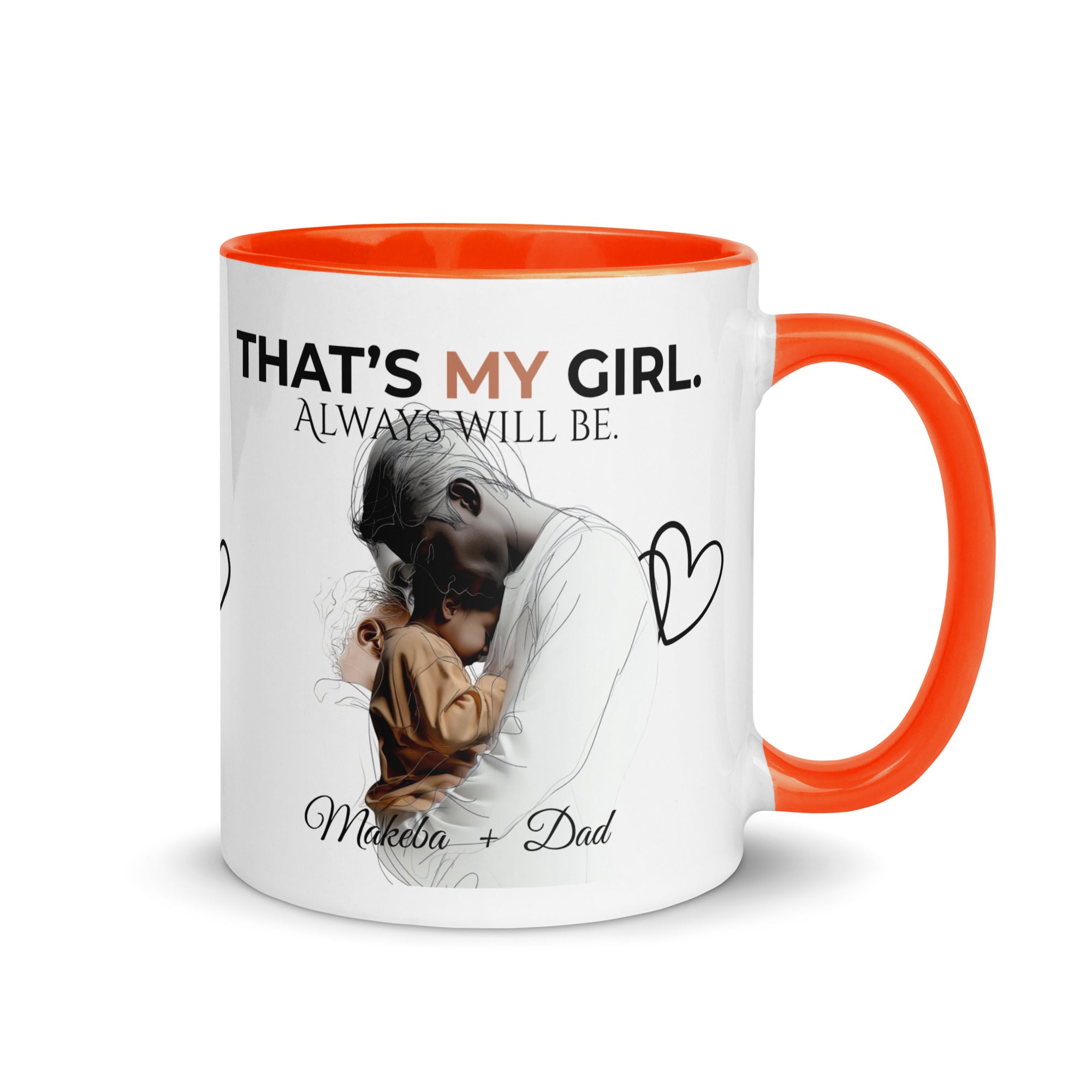 Dadisms 'My Girl' Line Duo Mug II (Color Block)-personalized with daughter’s name-Love & Fealty-Black-11 oz-Love and Fealty