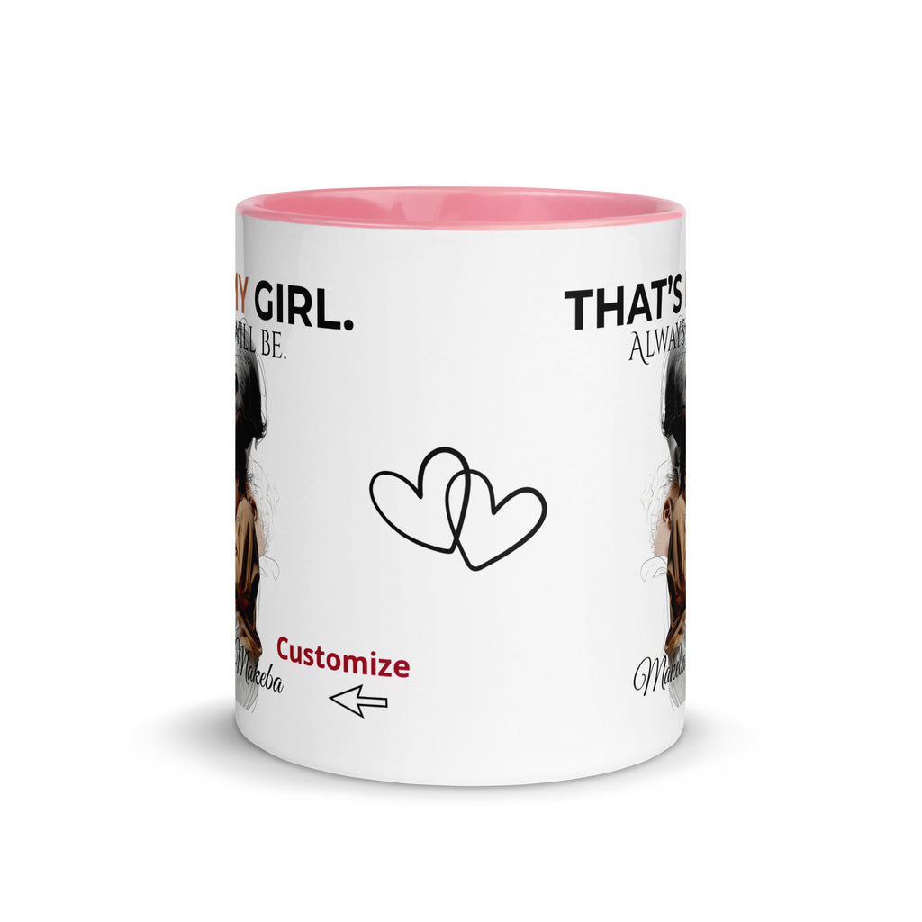 Dadisms 'My Girl' Line Duo Mug II (Color Block)-personalized with daughter’s name-Love & Fealty-Black-11 oz-Love and Fealty