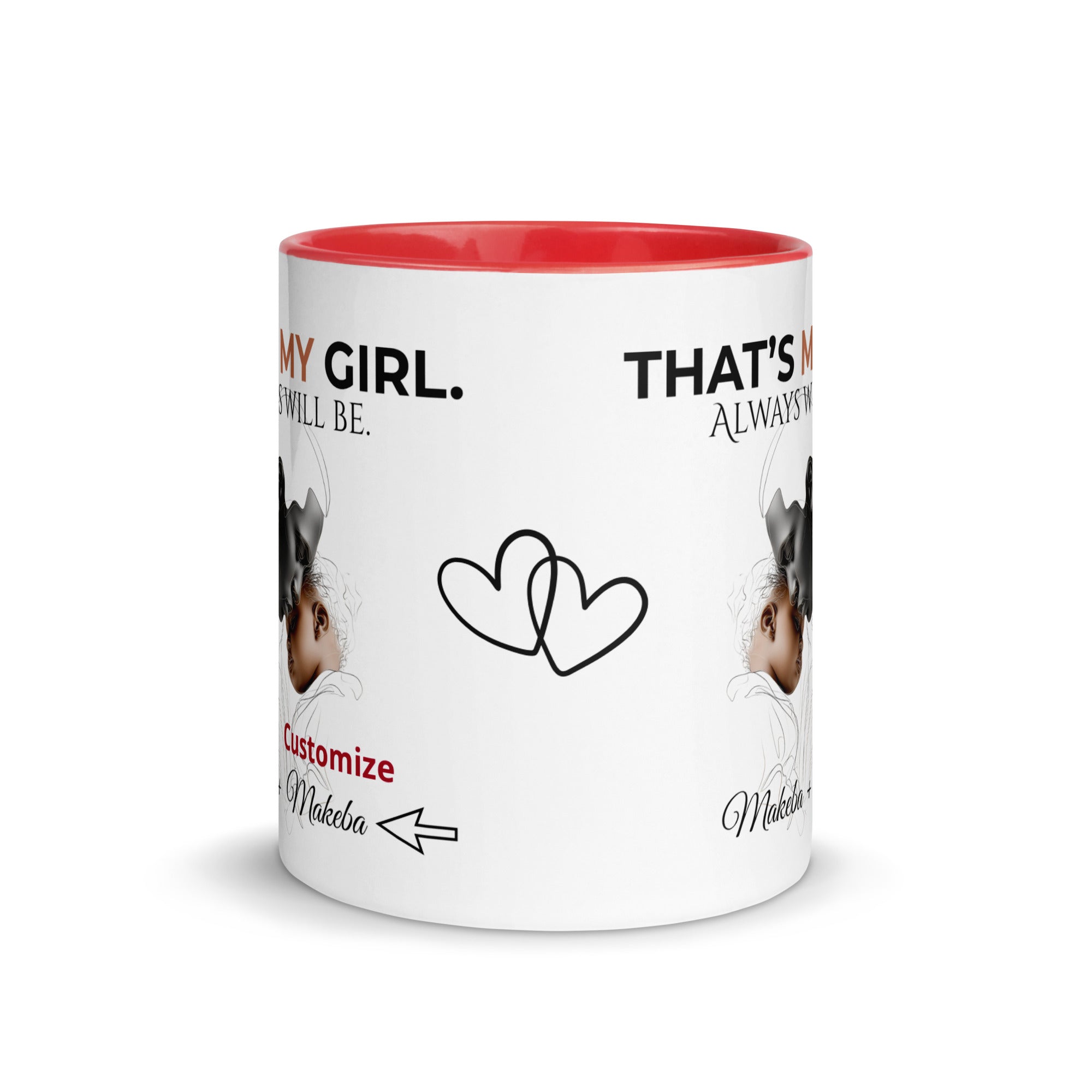 Dadisms 'My Girl' Line Duo Mug I (Color Block)-personalized with daughter’s name-Love & Fealty-Black-11 oz-Love and Fealty