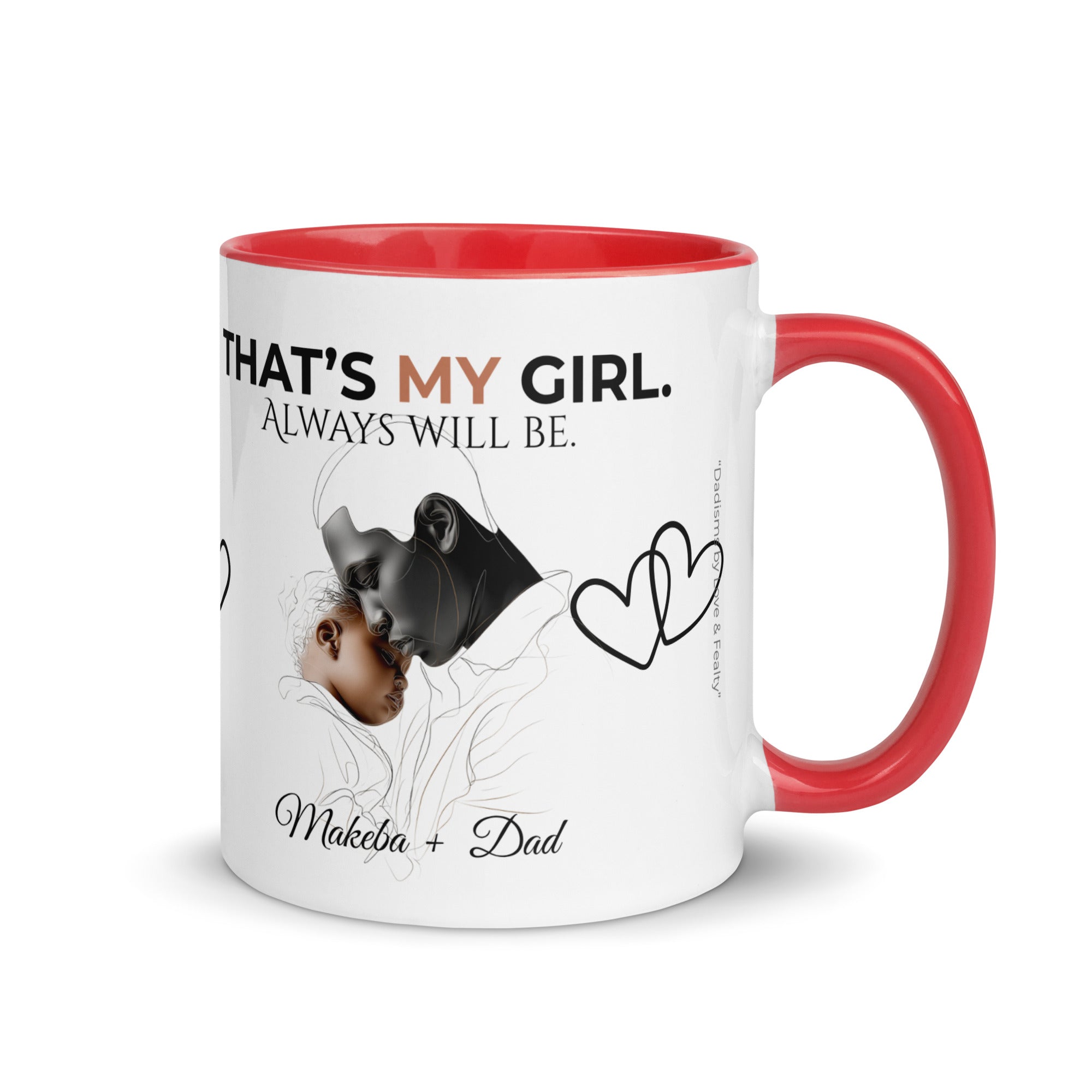 Dadisms 'My Girl' Line Duo Mug I (Color Block)-personalized with daughter’s name-Love & Fealty-Black-11 oz-Love and Fealty