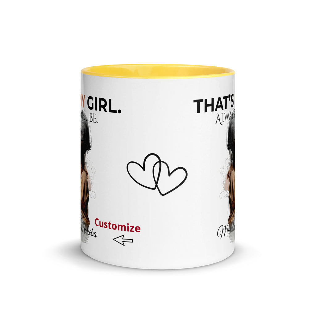 Dadisms 'My Girl' Line Duo Mug II (Color Block)-personalized with daughter’s name-Love & Fealty-Black-11 oz-Love and Fealty
